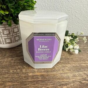 ScentWorx Lilac Breeze Scented Candle 3-Wick 14.5 oz Slatkin & Co Essential Oils